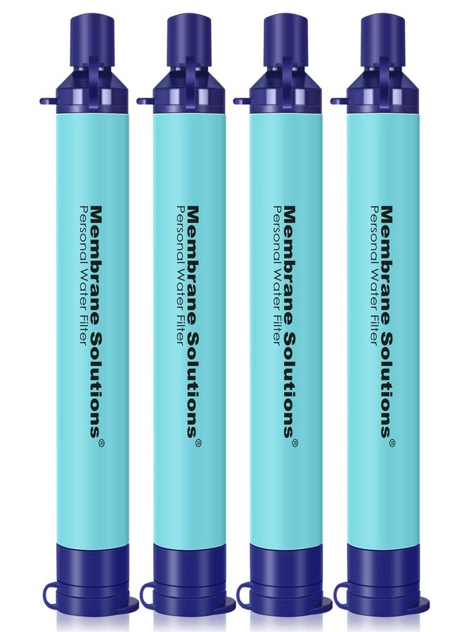 Membrane Solutions Personal Water Filter, Survival Filtration Straw Portable Gear, Emergency Preparedness, Supply for Drinking Hiking Camping Travel Hunting Fishing Team Family Outing (Blue, 4 Pack) - Image 1